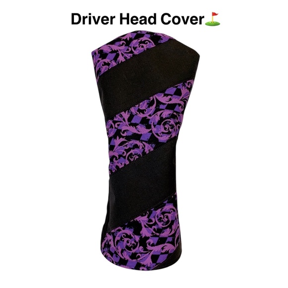 Golf Driver Head Cover Swirl Purple Diagonal Fits 460 cc Handmade by SHIZUJP - Picture 1 of 4